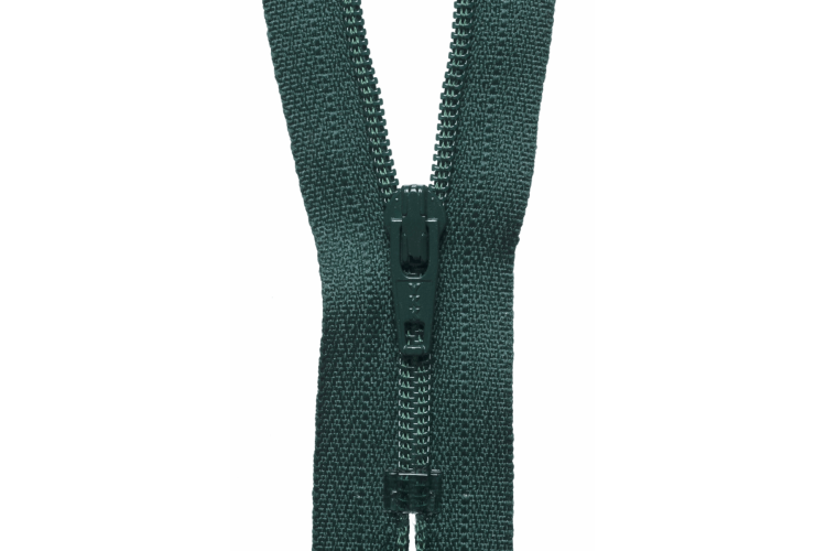 YKK Visible Plastic Coil Zip, 18cm, Forest Green 890