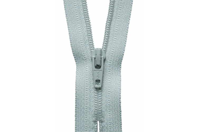 YKK Visible Plastic Coil Zip, 18cm, Pale Grey 574