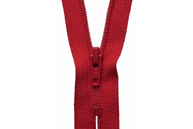 YKK Visible Plastic Coil Zip, 18cm, Red 519
