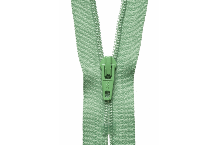 YKK Visible Plastic Coil Zip, 18cm, Sage Green 100