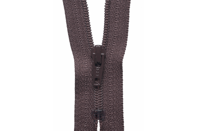 YKK Visible Plastic Coil Zip, 20cm, Brown 570