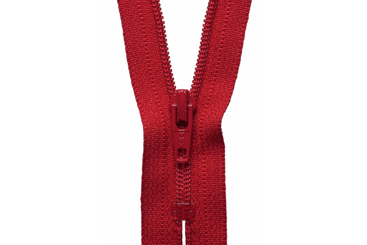 YKK Visible Plastic Coil Zip, 25cm, Red 519