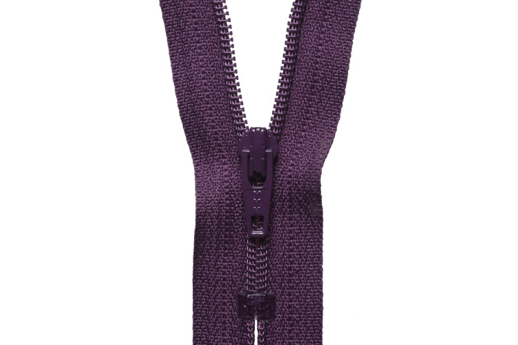 YKK Visible Plastic Coil Zip, 30cm, Dark Berry 265