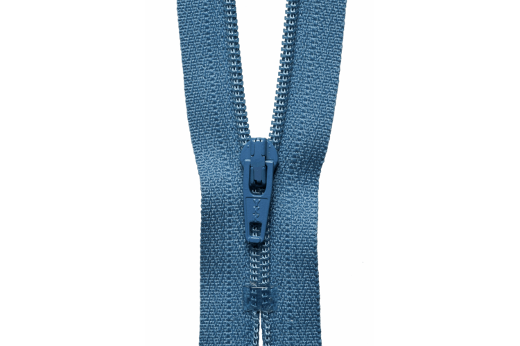 YKK Visible Plastic Coil Zip, 36cm, Slate Blue 145