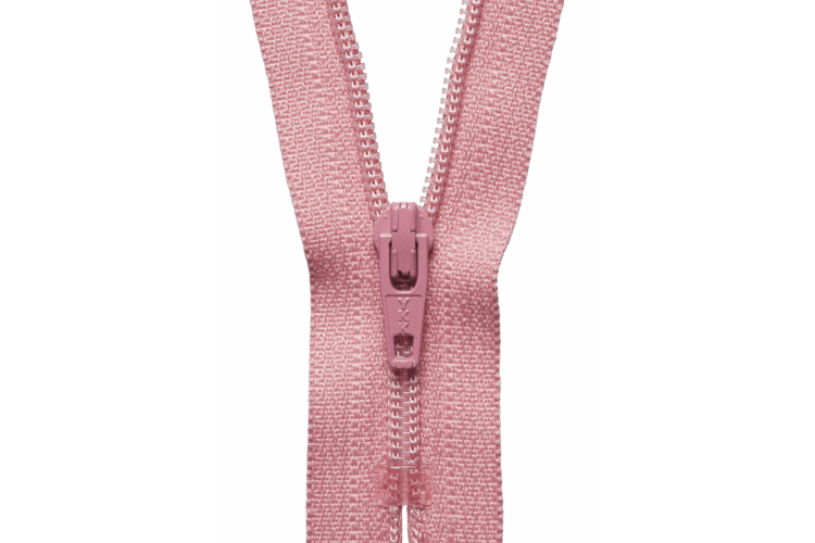 YKK Visible Plastic Coil Zip, 46cm, Dusky Pink