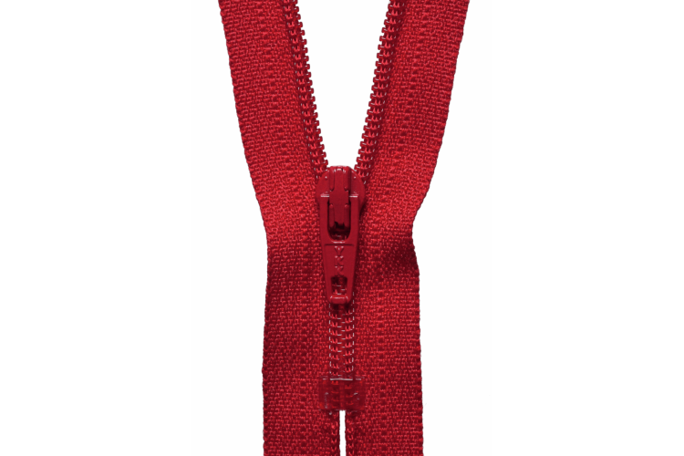 YKK Visible Plastic Coil Zip, 46cm, Red