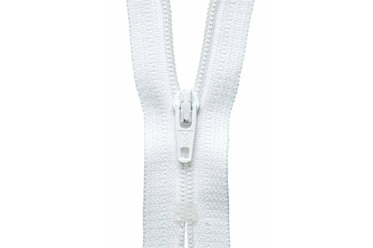 YKK Visible Plastic Coil Zip, 51cm, White