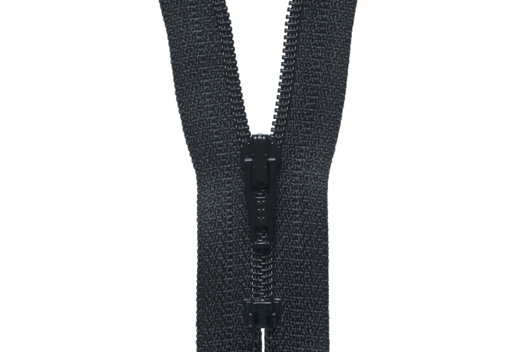 YKK Visible Plastic Coil Zip, 56cm, Black