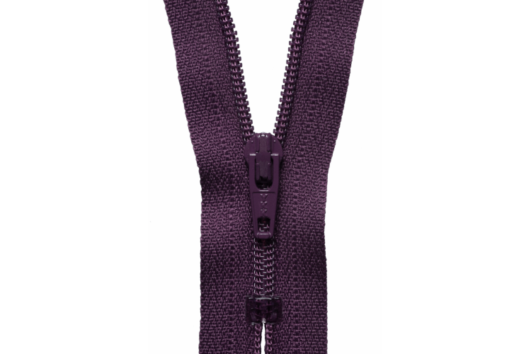 YKK Visible Plastic Coil Zip, 56cm, Damson