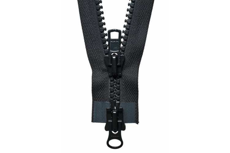 YKK Vislon Heavy Two-Way Open End Zip: 66cm: Black 580