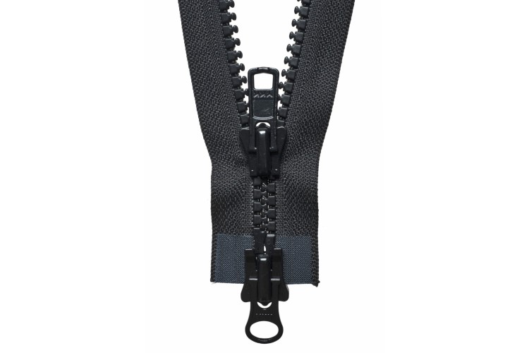 YKK Vislon Heavy Two-Way Open End Zip: 71cm: Black 580
